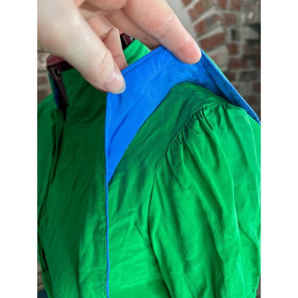 dress 100% silk green blue - Picture 5 of 12